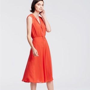 Anne Taylor Tie Neck Midi Dress